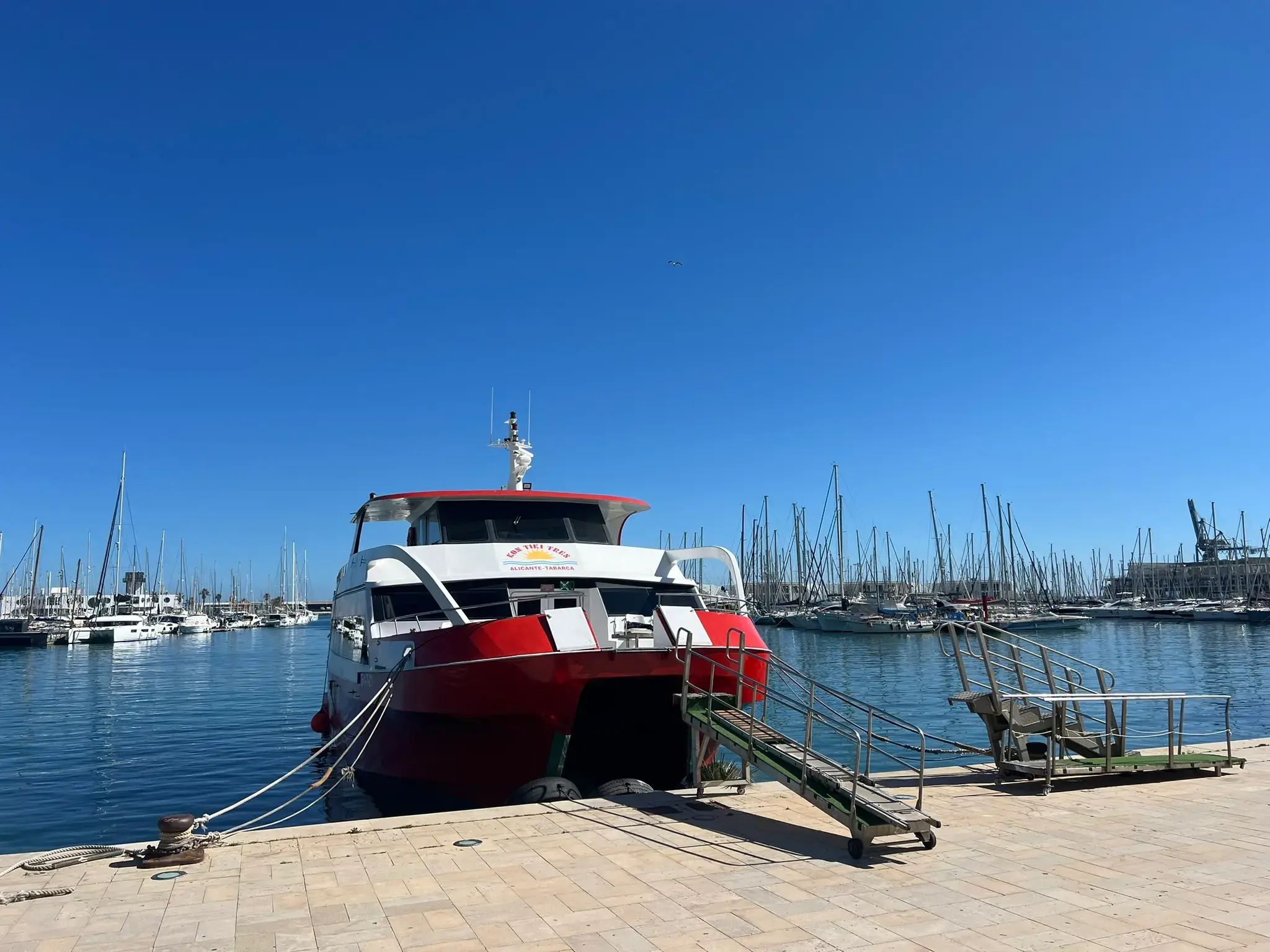 Tabarca Island ferry Kon-Tiki moored at Alicante port