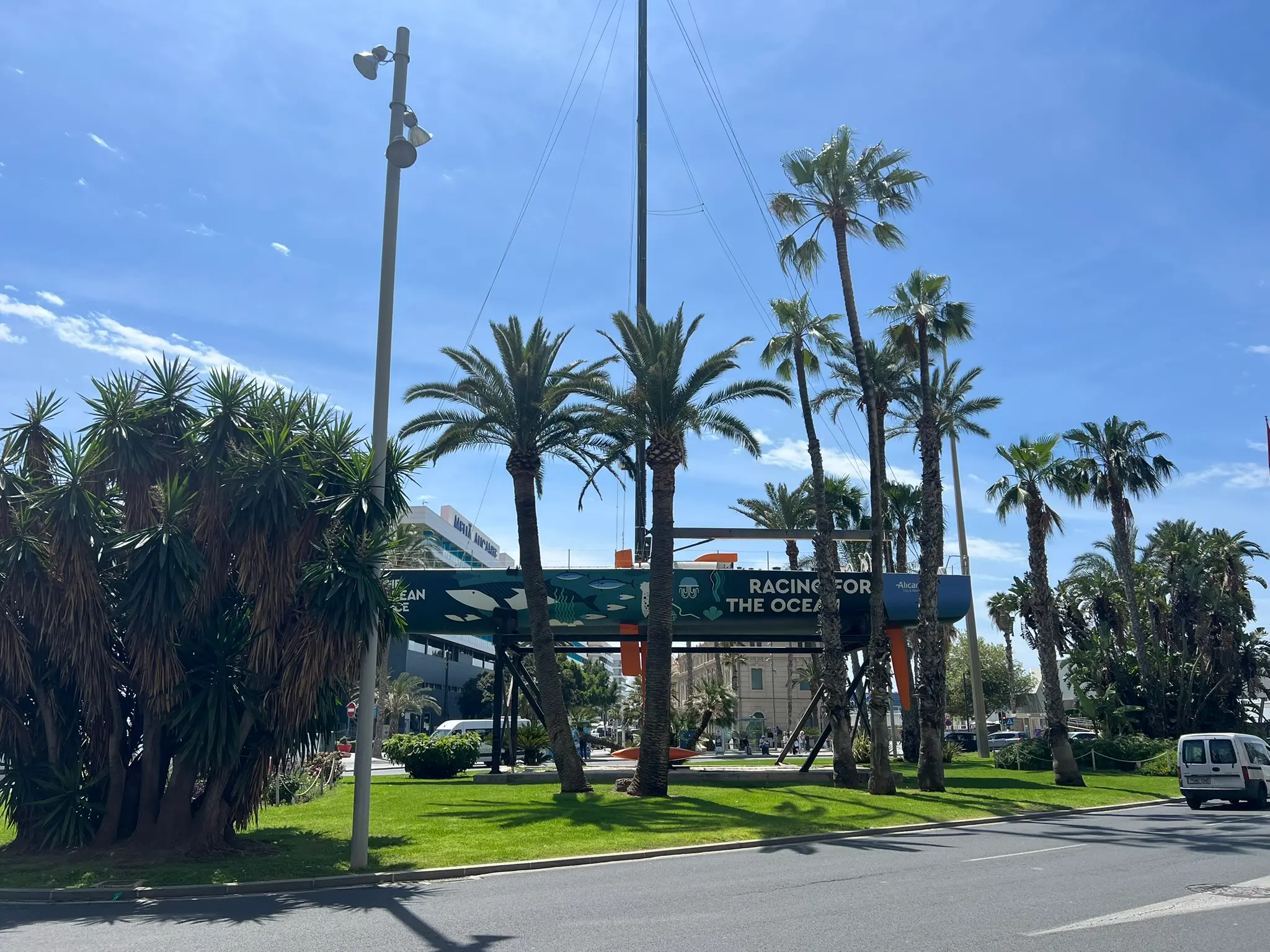 The Ocean Race monument at Alicante Marina — global headquarters for the round-the-world sailing race