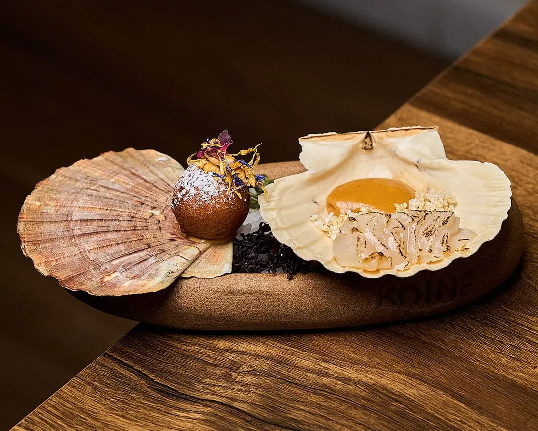 Scallop dish at Koiné Bistró