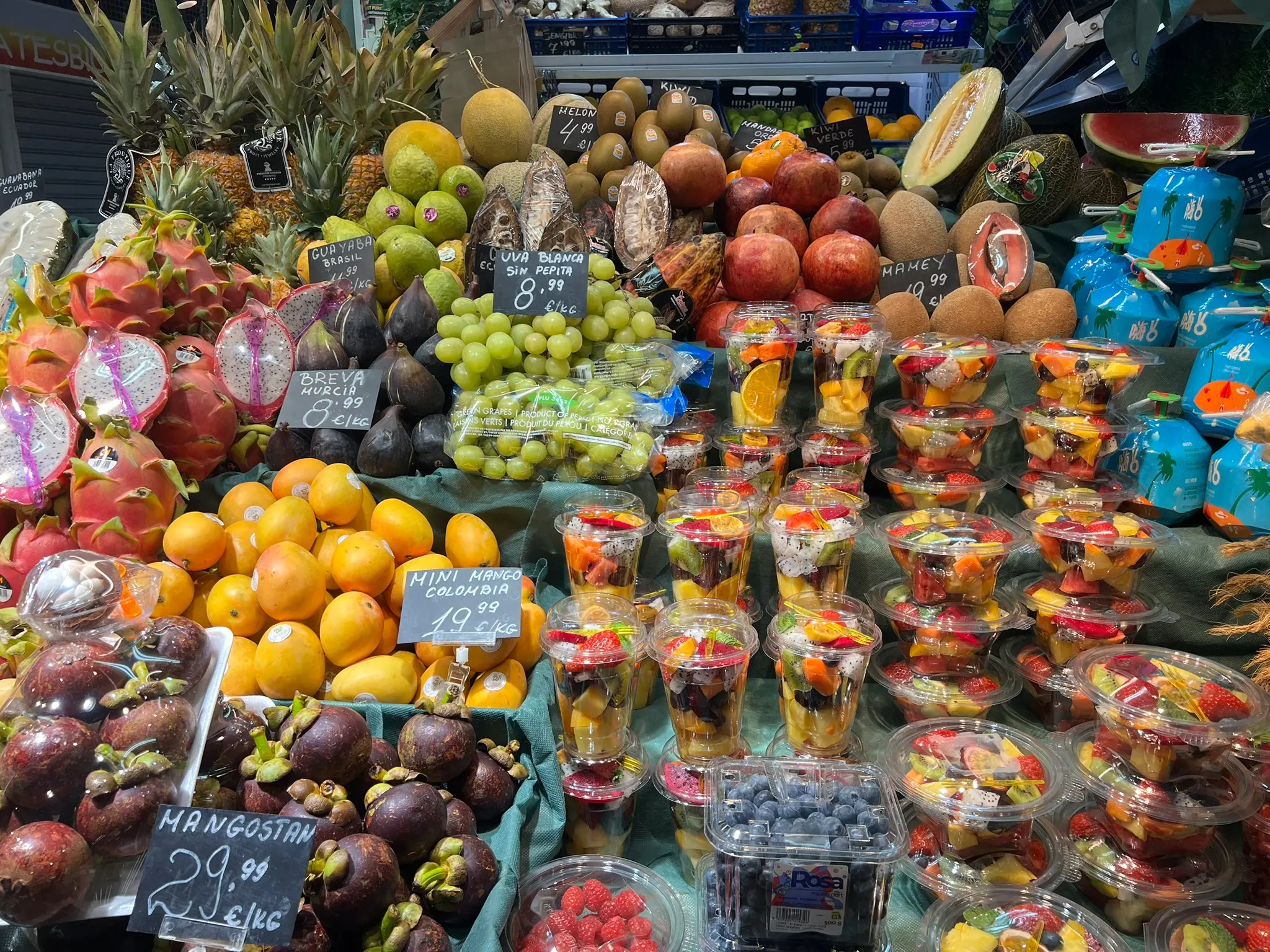 Exotic fruits — mangosteens, rambutan, star fruit